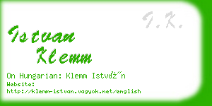 istvan klemm business card
